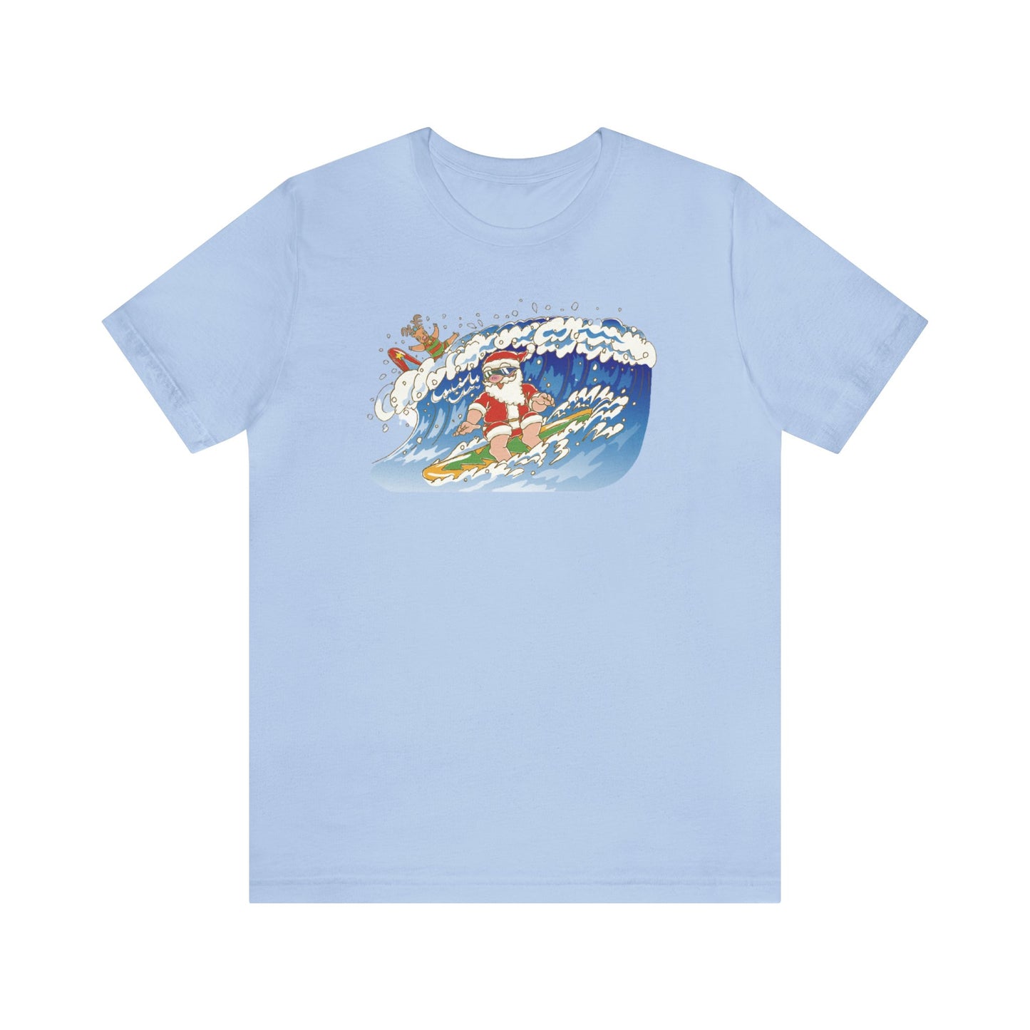 Surfing Santa and Rudolph Shirt, Santa Claus Shirt, Christmas Shirt, Xmas Shirt, Holiday Shirt, Merry Shirt, Festive Shirt, Merry ChristmasT