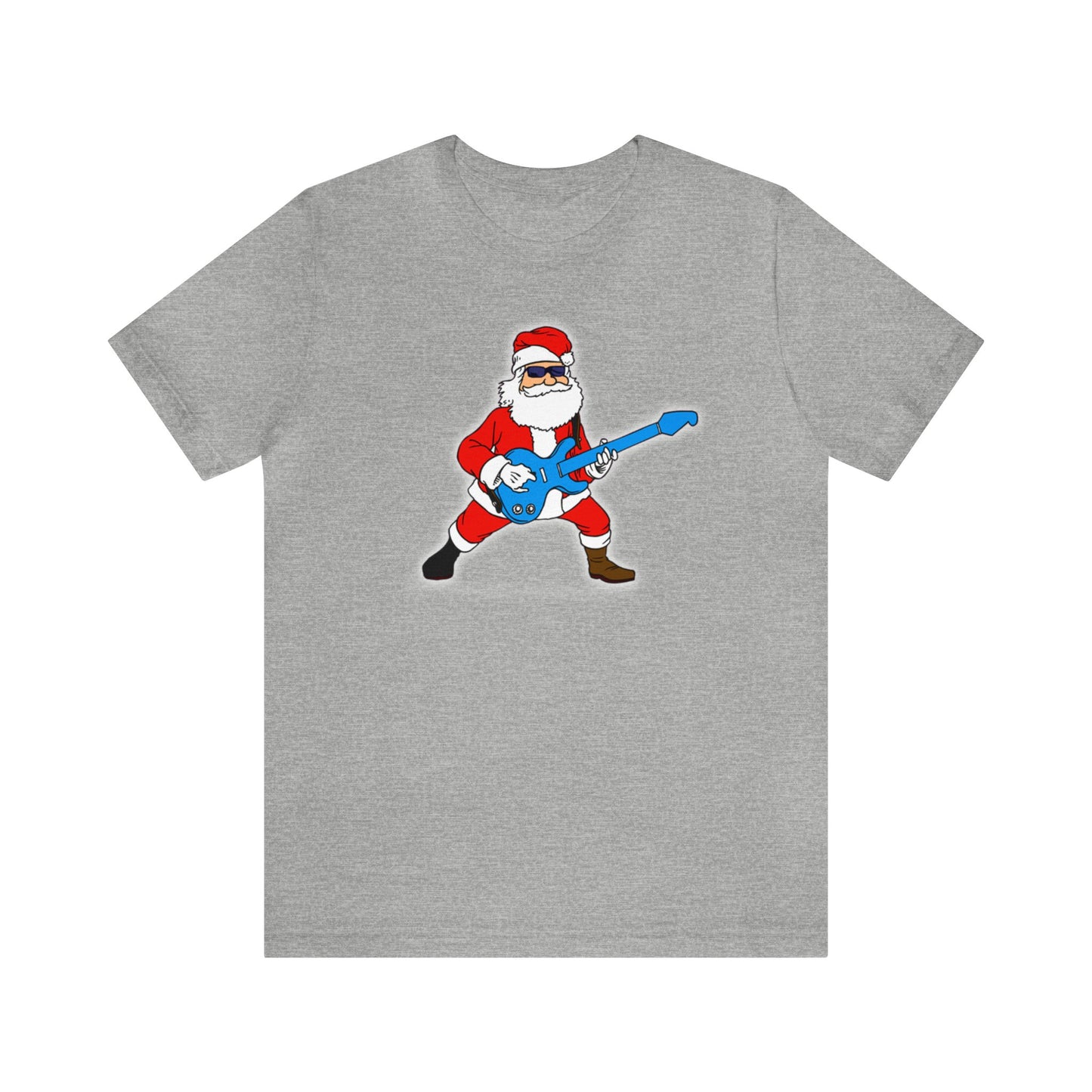 Guitar Playing Santa Shirt, Santa Claus Shirt, Christmas Shirt, Xmas Shirt, Holiday Shirt, Merry Shirt, Festive Shirt, Merry Christmas Tee