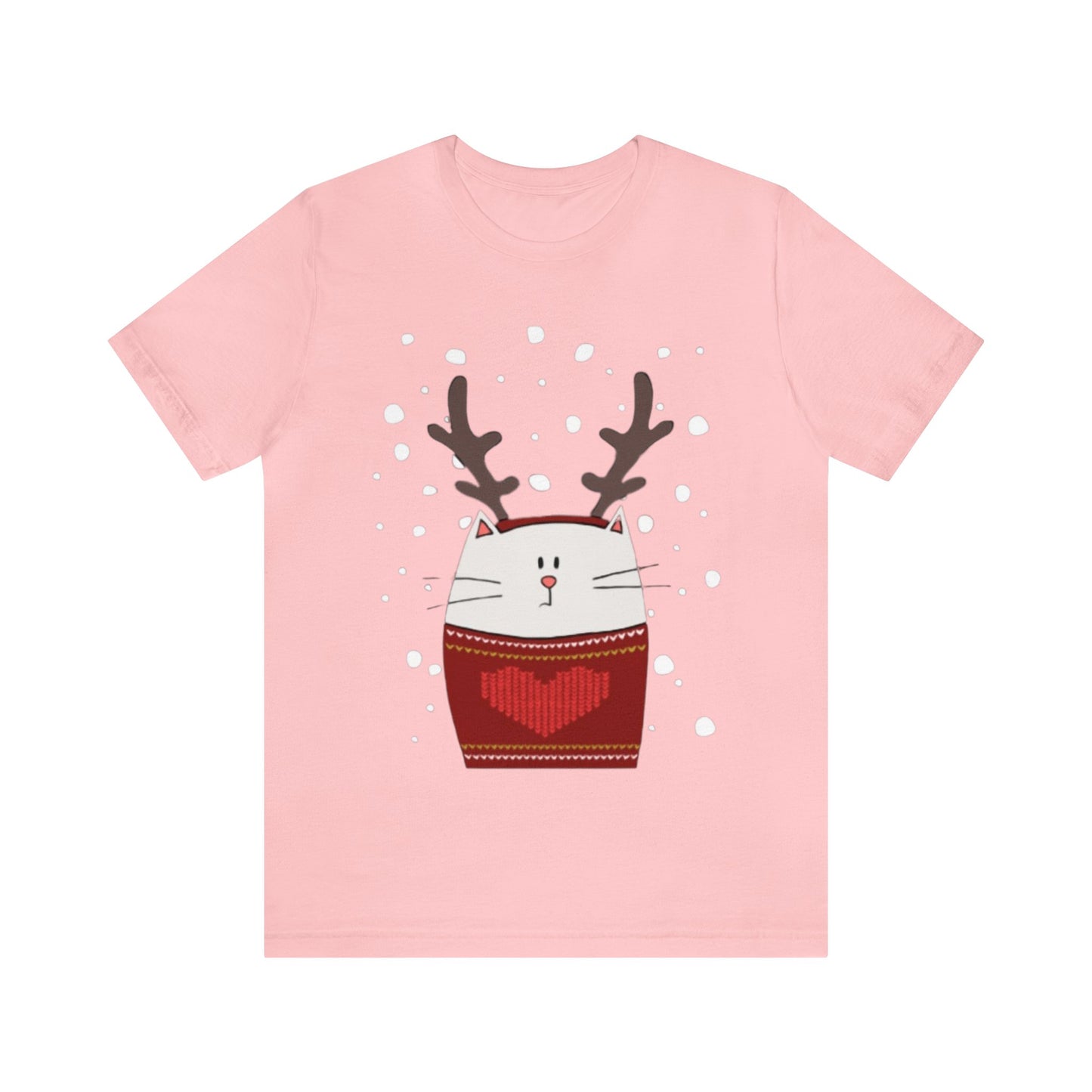 Cat with Reindeer Antlers Shirt, Cat Christmas Shirt, Festive Feline, Xmas Shirt, Cat Lover, Holiday Shirt, Merry Shirt, Festive Shirt, Cat