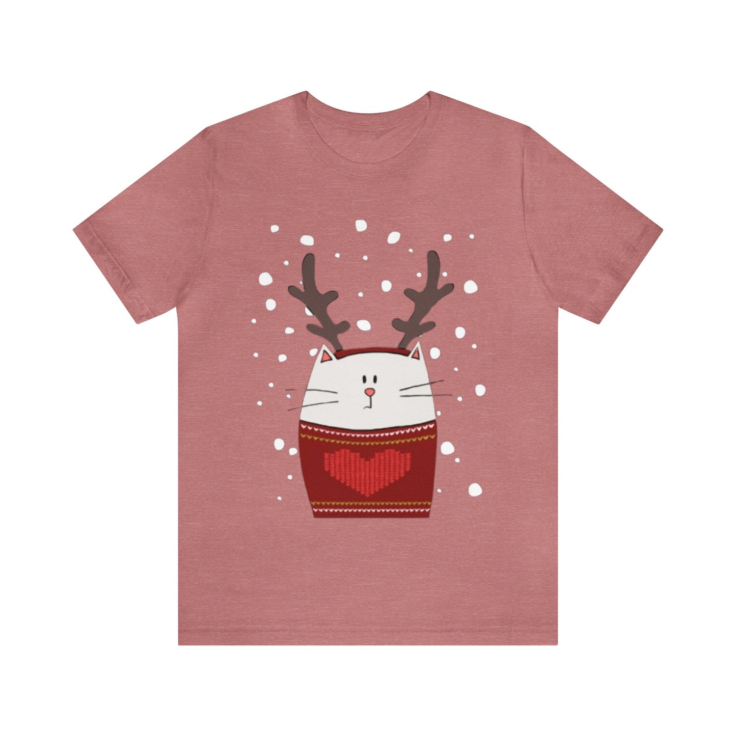 Cat with Reindeer Antlers Shirt, Cat Christmas Shirt, Festive Feline, Xmas Shirt, Cat Lover, Holiday Shirt, Merry Shirt, Festive Shirt, Cat