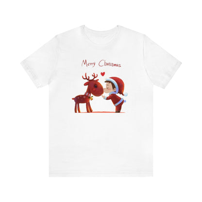 Santa and Reindeer Merry Christmas Shirt, Christmas Shirt, Xmas Shirt, Holiday Shirt, Merry Shirt, Festive Shirt, Merry Christmas Tee