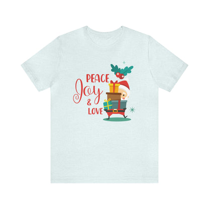 Peace, Joy and Love Santa Shirt, Santa Claus Shirt, Christmas Shirt, Xmas Shirt, Holiday Shirt, Merry Shirt, Festive Shirt, Merry Christmas