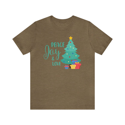 Peace Joy & Love Christmas Tree Shirt, Christmas Shirt, Xmas Shirt, Holiday Shirt, Merry Shirt, Festive Shirt, Merry Christmas Tee, Holiday