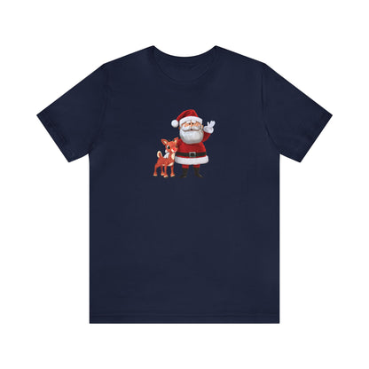 Rudolph and Santa Shirt, Reindeer Shirt, Santa Shirt, Christmas Shirt, Xmas Shirt, Holiday Shirt, Merry Shirt, Festive Shirt, Christmas Tee