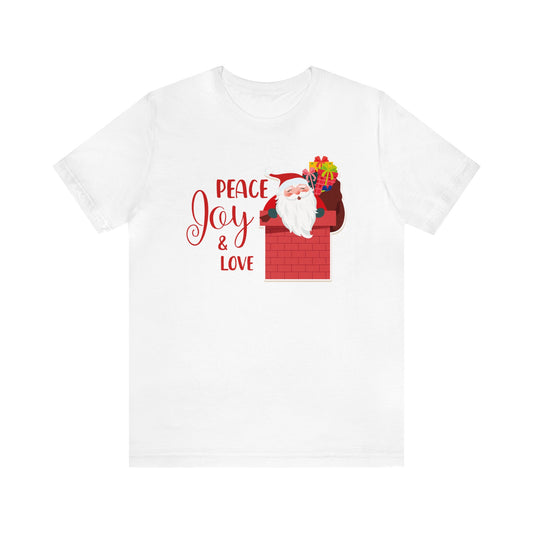 Peace, Joy and Love Santa Shirt, Santa Claus Shirt, Christmas Shirt, Xmas Shirt, Holiday Shirt, Merry Shirt, Festive Shirt, Merry Christmas