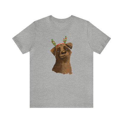 Dog Wearing Antlers Shirt, Reindeer Dog Shirt, Christmas Shirt, Xmas Shirt, Holiday Shirt, Merry Shirt, Festive Shirt, Merry Christmas Tee