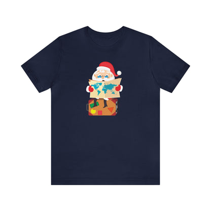 Santa Checking His Map Shirt, Santa Claus Shirt, Christmas Shirt, Xmas Shirt, Holiday Shirt, Merry Shirt, Festive Shirt, Merry Christmas Tee