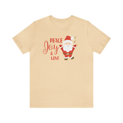 Peace, Joy and Love Santa Shirt, Santa Claus Shirt, Christmas Shirt, Xmas Shirt, Holiday Shirt, Merry Shirt, Festive Shirt, Merry Christmas