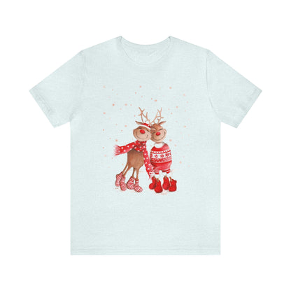 Happy Reindeer Couple Shirt, Christmas Shirt, Xmas Shirt, Holiday Shirt, Merry Shirt, Festive Shirt, Merry Christmas Tee, Christmas Gift