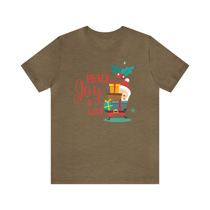 Peace, Joy and Love Santa Shirt, Santa Claus Shirt, Christmas Shirt, Xmas Shirt, Holiday Shirt, Merry Shirt, Festive Shirt, Merry Christmas