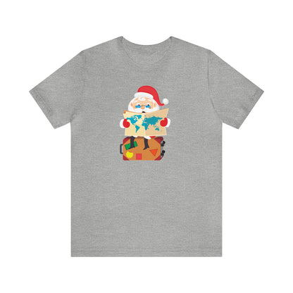 Santa Checking His Map Shirt, Santa Claus Shirt, Christmas Shirt, Xmas Shirt, Holiday Shirt, Merry Shirt, Festive Shirt, Merry Christmas Tee