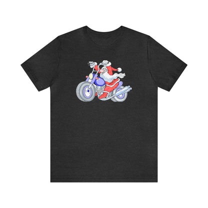 Motorcycle Santa Shirt, Santa Claus Shirt, Christmas Shirt, Xmas Shirt, Holiday Shirt, Merry Shirt, Festive Shirt, Merry Christmas Tee