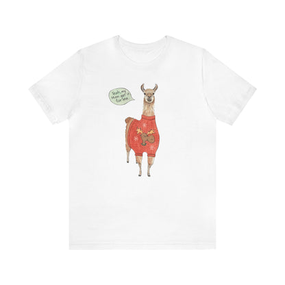 Llama Wearing a Sweater Shirt, Llama shirt, Llama Christmas Shirt, Xmas Shirt, Holiday Shirt, Merry Shirt, Festive Shirt, Merry Christmas T