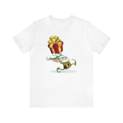 Elf Carrying a Present Shirt, Elf Shirt, Christmas Shirt, Xmas Shirt, Holiday Shirt, Merry Shirt, Festive Shirt, Merry Christmas Tee, Elf T