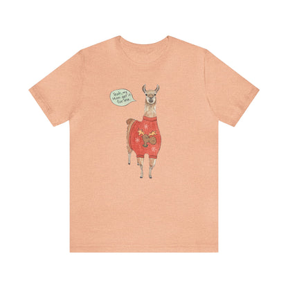 Llama Wearing a Sweater Shirt, Llama shirt, Llama Christmas Shirt, Xmas Shirt, Holiday Shirt, Merry Shirt, Festive Shirt, Merry Christmas T