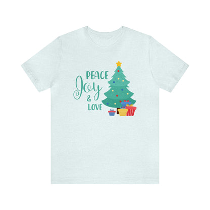 Peace Joy & Love Christmas Tree Shirt, Christmas Shirt, Xmas Shirt, Holiday Shirt, Merry Shirt, Festive Shirt, Merry Christmas Tee, Holiday