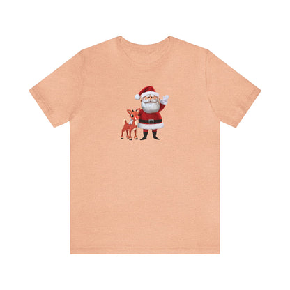 Rudolph and Santa Shirt, Reindeer Shirt, Santa Shirt, Christmas Shirt, Xmas Shirt, Holiday Shirt, Merry Shirt, Festive Shirt, Christmas Tee