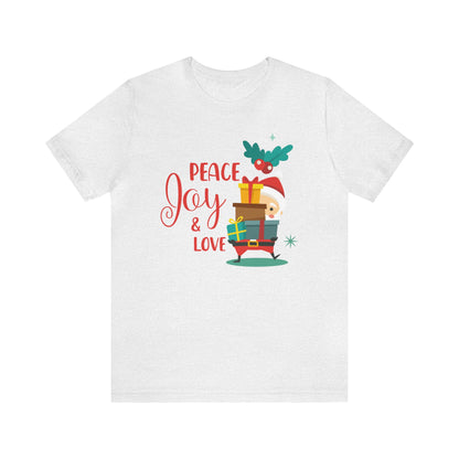 Peace, Joy and Love Santa Shirt, Santa Claus Shirt, Christmas Shirt, Xmas Shirt, Holiday Shirt, Merry Shirt, Festive Shirt, Merry Christmas