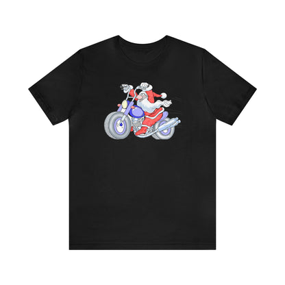Motorcycle Santa Shirt, Santa Claus Shirt, Christmas Shirt, Xmas Shirt, Holiday Shirt, Merry Shirt, Festive Shirt, Merry Christmas Tee