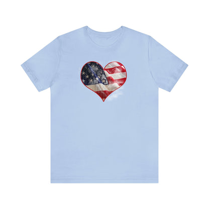 American Flag Heart Shirt, Love USA, Red, White and Blue, 4th of July Shirt, Patriotic Shirt, USA Shirt, Freedom Shirt, United States Shirt