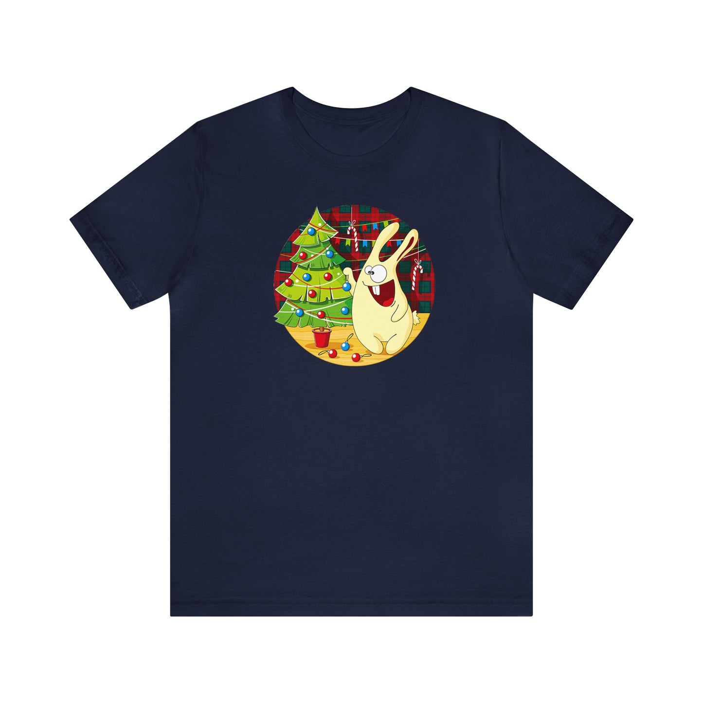 Rabbit Decorating a Christmas Tree Shirt, Christmas Shirt, Xmas Shirt, Holiday Shirt, Merry Shirt, Festive Shirt, Merry Christmas Tee, Bunny