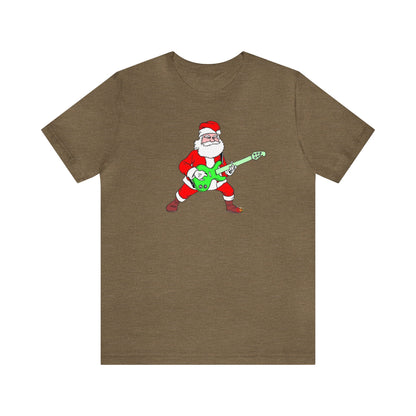 Guitar Playing Santa Shirt, Santa Claus Shirt, Christmas Shirt, Xmas Shirt, Holiday Shirt, Merry Shirt, Festive Shirt, Merry Christmas Tee