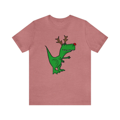 Tyrannosaurus With Antler Christmas Shirt, Rudolph T-Rex Christmas Shirt, Dinosaur Christmas Shirt, Funny Christmas Sweater, Holiday Sweater