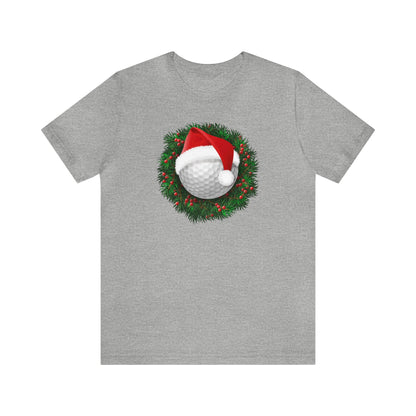 Santa Golf Ball Shirt, Christmas Wreath Shirt, Xmas Shirt, Holiday Shirt, Merry Shirt, Festive Shirt, Merry Christmas Tee, Christmas Gift