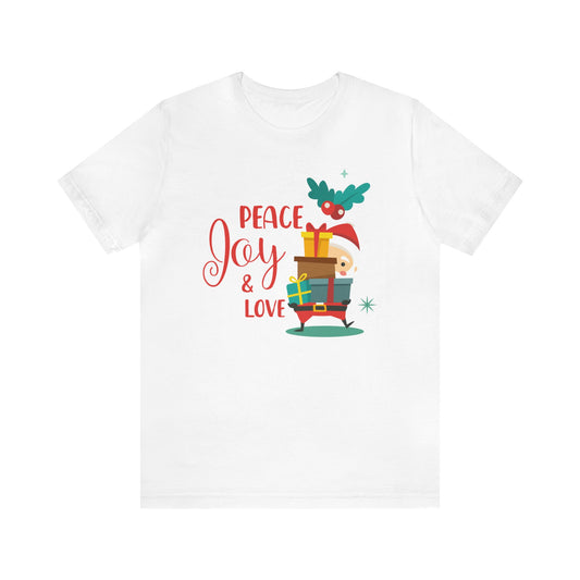 Peace, Joy and Love Santa Shirt, Santa Claus Shirt, Christmas Shirt, Xmas Shirt, Holiday Shirt, Merry Shirt, Festive Shirt, Merry Christmas