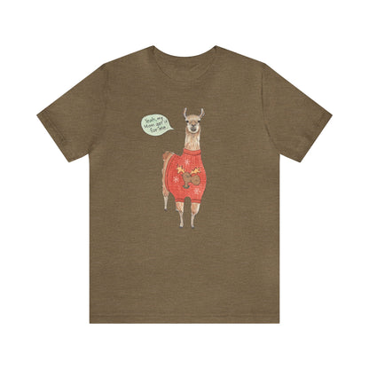 Llama Wearing a Sweater Shirt, Llama shirt, Llama Christmas Shirt, Xmas Shirt, Holiday Shirt, Merry Shirt, Festive Shirt, Merry Christmas T