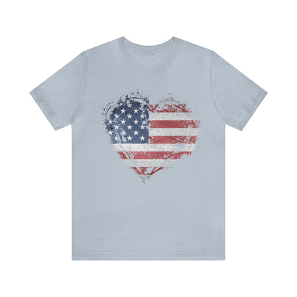 American Flag Heart Shirt, Love USA, Red, White and Blue, 4th of July Shirt, Patriotic Shirt, USA Shirt, Freedom Shirt, United States Shirt