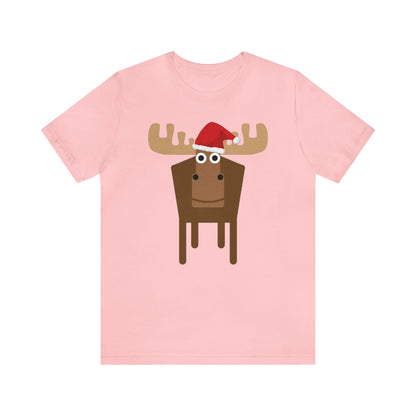 Christmas Moose, Santa Hat Moose, Santa Moose, Moose Shirt, Holiday, Xmas, Funny Christmas, Funny Gift, Mens Xmas, Womens Xmas, Sweatshirt