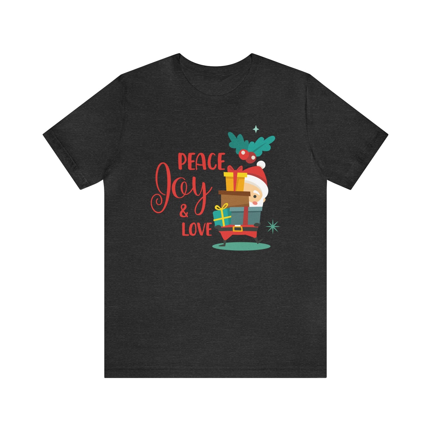 Peace, Joy and Love Santa Shirt, Santa Claus Shirt, Christmas Shirt, Xmas Shirt, Holiday Shirt, Merry Shirt, Festive Shirt, Merry Christmas
