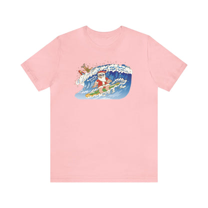 Surfing Santa and Rudolph Shirt, Santa Claus Shirt, Christmas Shirt, Xmas Shirt, Holiday Shirt, Merry Shirt, Festive Shirt, Merry ChristmasT