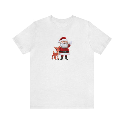 Rudolph and Santa Shirt, Reindeer Shirt, Santa Shirt, Christmas Shirt, Xmas Shirt, Holiday Shirt, Merry Shirt, Festive Shirt, Christmas Tee