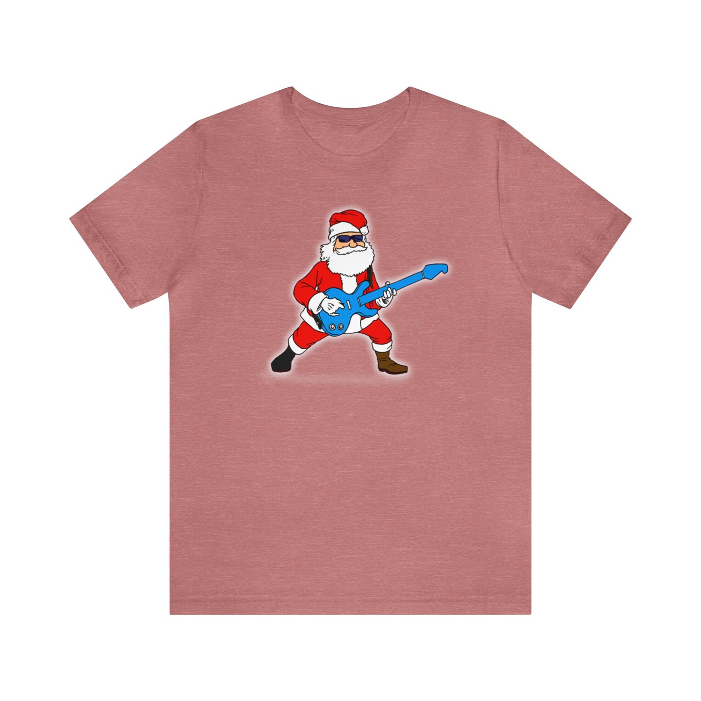 Guitar Playing Santa Shirt, Santa Claus Shirt, Christmas Shirt, Xmas Shirt, Holiday Shirt, Merry Shirt, Festive Shirt, Merry Christmas Tee