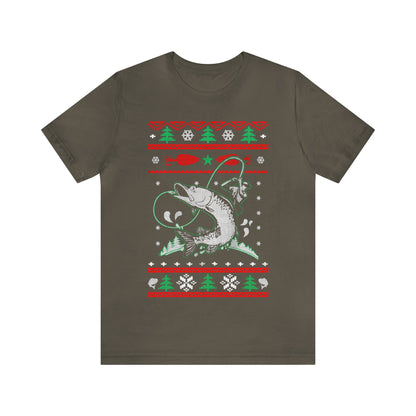 Fishing Ugly Christmas Sweater, Muskie Fisherman Shirt, Angler Shirt, Rippin Lips, Holiday, Ugly, Xmas, Mens Christmas, Christmas Sweatshirt