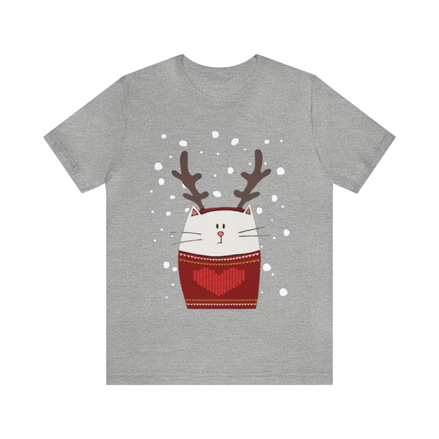 Cat with Reindeer Antlers Shirt, Cat Christmas Shirt, Festive Feline, Xmas Shirt, Cat Lover, Holiday Shirt, Merry Shirt, Festive Shirt, Cat