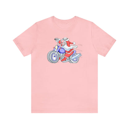 Motorcycle Santa Shirt, Santa Claus Shirt, Christmas Shirt, Xmas Shirt, Holiday Shirt, Merry Shirt, Festive Shirt, Merry Christmas Tee