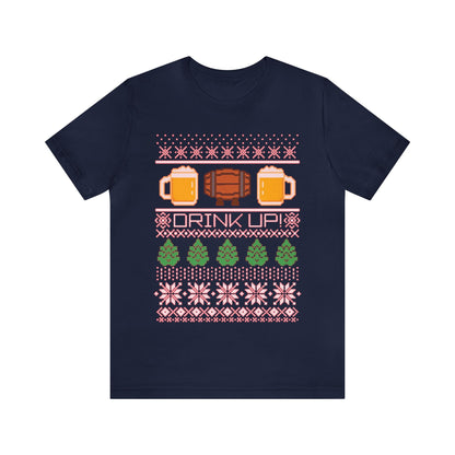 Drink Up! Ugly Christmas Sweater , Funny Christmas Sweater, Beer Drinking Christmas Shirt, Holiday Sweater, Beer Shirt, Xmas, Drinking Shirt