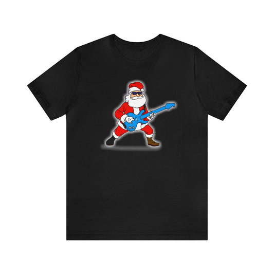 Guitar Playing Santa Shirt, Santa Claus Shirt, Christmas Shirt, Xmas Shirt, Holiday Shirt, Merry Shirt, Festive Shirt, Merry Christmas Tee