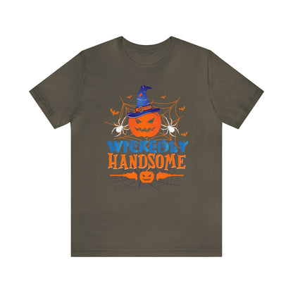 Wickedly Handsome Halloween Shirt, Halloween Shirt, Funny Witch Shirt, Funny Halloween Shirt, Spooky T, Pumpkin Witch With Broom, Spider Tee