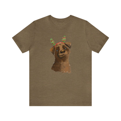 Dog Wearing Antlers Shirt, Reindeer Dog Shirt, Christmas Shirt, Xmas Shirt, Holiday Shirt, Merry Shirt, Festive Shirt, Merry Christmas Tee