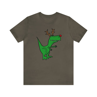 Tyrannosaurus With Antler Christmas Shirt, Rudolph T-Rex Christmas Shirt, Dinosaur Christmas Shirt, Funny Christmas Sweater, Holiday Sweater