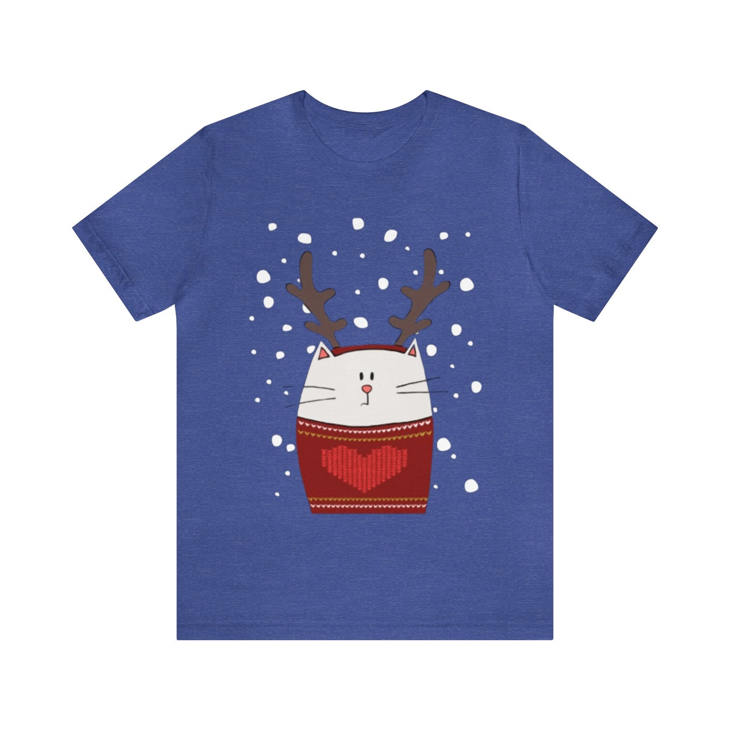 Cat with Reindeer Antlers Shirt, Cat Christmas Shirt, Festive Feline, Xmas Shirt, Cat Lover, Holiday Shirt, Merry Shirt, Festive Shirt, Cat