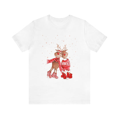 Happy Reindeer Couple Shirt, Christmas Shirt, Xmas Shirt, Holiday Shirt, Merry Shirt, Festive Shirt, Merry Christmas Tee, Christmas Gift