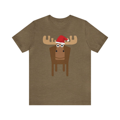 Christmas Moose, Santa Hat Moose, Santa Moose, Moose Shirt, Holiday, Xmas, Funny Christmas, Funny Gift, Mens Xmas, Womens Xmas, Sweatshirt