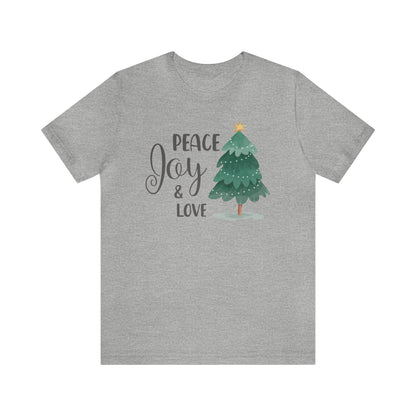 Peace Joy & Love Christmas Tree Shirt, Christmas Shirt, Xmas Shirt, Holiday Shirt, Merry Shirt, Festive Shirt, Merry Christmas Tee, Holiday