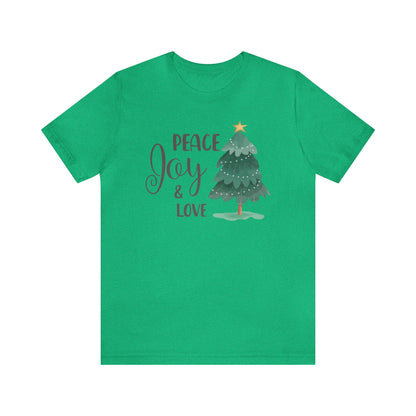 Peace Joy & Love Christmas Tree Shirt, Christmas Shirt, Xmas Shirt, Holiday Shirt, Merry Shirt, Festive Shirt, Merry Christmas Tee, Holiday