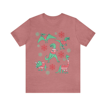 Dinosaurs Wearing Christmas Sweaters Shirt, Christmas Dinosaur Sweater, Dinosaur Christmas shirt, Holiday Shirt, Merry Shirt, Festive Tee